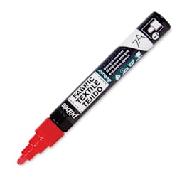 Pebeo 7A Opaque Fabric Marker - Red, 4 mm (Cap off)