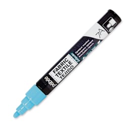 Pebeo 7A Opaque Fabric Marker - Pastel Blue, 4 mm (Cap off)