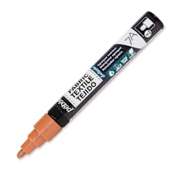 Pebeo 7A Opaque Fabric Marker - Copper, 4 mm (Cap off)