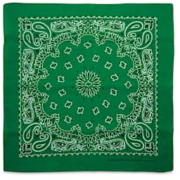 Carolina Paisley Bandanas - Full view of Green Bandana