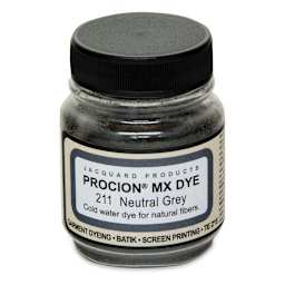 Jacquard Procion MX Fiber Reactive Cold Water Dye - Neutral Gray, 2/3 oz jar