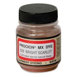 Jacquard Procion MX Fiber Reactive Cold Water Dye - Bright Scarlet, 2/3 oz jar