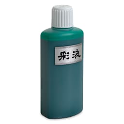 Aitoh Boku-Undo Suminagashi Marbling Ink - Green, 6.75 oz, Bottle (Angled view)