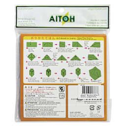 Aitoh 100 Color Origami Squares - Package of 100, 5-7/8" Squares, back of packaging