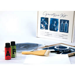 Jacquard Cyanotype Kit - contents shown in front of box