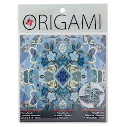 Yasutomo Kaleidoscope Series Origami Paper - Front of Yuzen Floral package shown