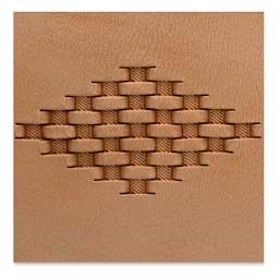 Basket weave leather tooling with Realeather One Step Leather Dressing in Dark Brown.