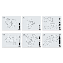 Roylco Geo Shapes - Guide showing how to make specific figures with shapes