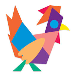 Roylco Geo Shapes - Finished example of Rooster made from Shapes