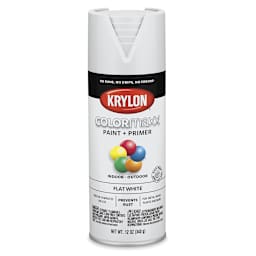 Krylon Colormaxx Spray Paint - White, Flat, 12 oz