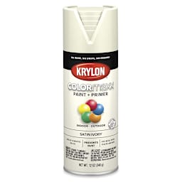 Krylon Colormaxx Spray Paint - Ivory, Satin, 12 oz
