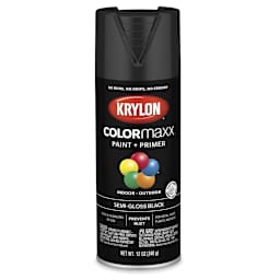 Krylon Colormaxx Spray Paint - Black, Semi-Gloss, 12 oz