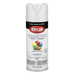 Krylon Colormaxx Spray Paint - White, Satin, 12 oz