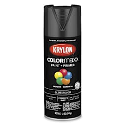 Krylon Colormaxx Spray Paint - Black, Gloss, 12 oz