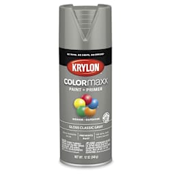 Krylon Colormaxx Spray Paint - Classic Gray, Gloss, 12 oz