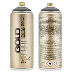 Montana Gold Acrylic Professional Spray Paint - Basalt, 400 ml (Front and back of spray can)