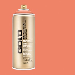 Montana Gold Acrylic Professional Spray Paint - Shrimp Dark, 400 ml (Spray can with color swatch)