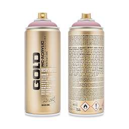 Montana Gold Acrylic Professional Spray Paint - Mortadella, 400 ml (Front and back of spray can)