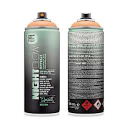 Montana Night Glow Spray - Front and back of cans of Luminescent Orange cans