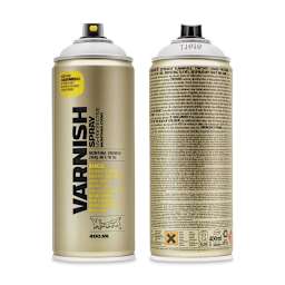 Montana Varnish Spray - Matte, 400 ml (Front and back of spray can)