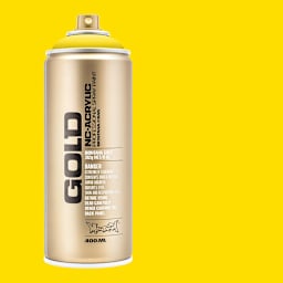 Montana Gold Acrylic Professional Spray Paint - Shock Yellow Light, 400 ml (Spray can with color swatch)