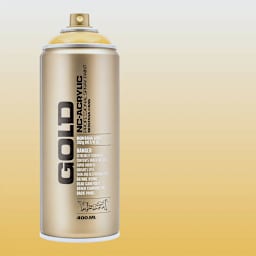 Montana Gold Acrylic Transparent Spray Paint - Transparent Yellow Cab, 400 ml can with color swatch