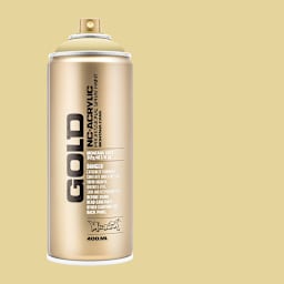 Montana Gold Acrylic Professional Spray Paint - Sahara Yellow, 400 ml (Spray can with color swatch)