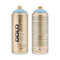 Montana Gold Acrylic Professional Spray Paint - Denim, 400 ml (Front and back of spray can)