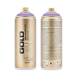 Montana Gold Acrylic Professional Spray Paint - Viola, 400 ml (Front and back of spray can)