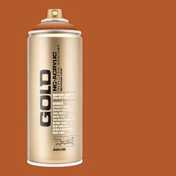 Montana Gold Acrylic Professional Spray Paint - Shock Brown Light, 400 ml (Spray can with color swatch)