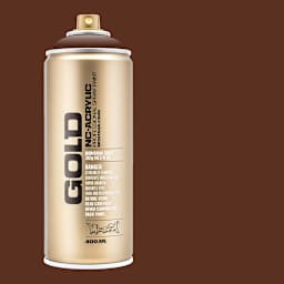 Montana Gold Acrylic Professional Spray Paint - Shock Brown, 400 ml (Spray can with color swatch)