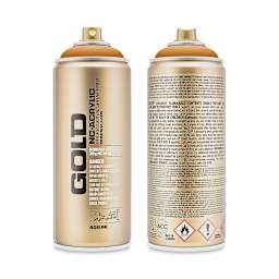 Montana Gold Acrylic Professional Spray Paint - Terra, 400 ml (Front and back of spray can)