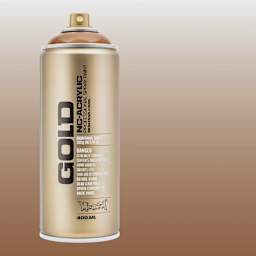 Montana Gold Acrylic Transparent Spray Paint - Transparent Hazelnut, 400 ml can with color swatch