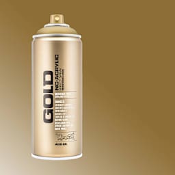 Montana Gold Acrylic Metallic Tones Spray Paint - Gold Matt (Metallic), 400 ml, can with color swatch