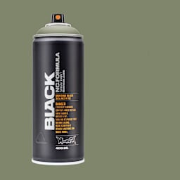 Montana Black Spray Paint - Murdock, 400 ml can with swatch