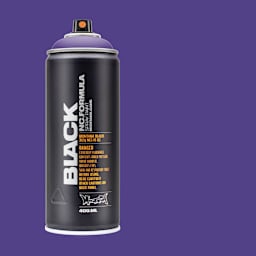 Montana Black Spray Paint - Wizard, 400 ml can with swatch