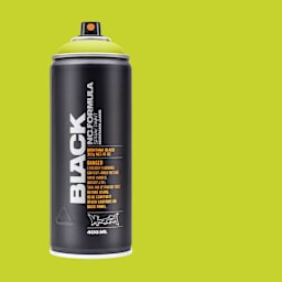 Montana Black Spray Paint - Acid, 400 ml can (Can with swatch)