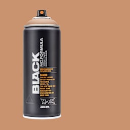 Montana Black Spray Paint - Cremion, 400 ml can with swatch