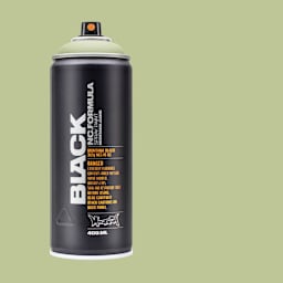 Montana Black Spray Paint - Beetle, 400 ml can with swatch