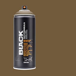 Montana Black Spray Paint - Pan, 400 ml can with swatch