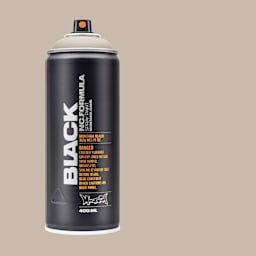 Montana Black Spray Paint - Gambetta, 400 ml can with swatch