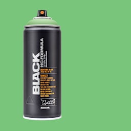 Montana Black Spray Paint - Hippie, 400 ml can with swatch