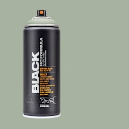 Montana Black Spray Paint - Fog, 400 ml can with swatch