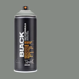 Montana Black Spray Paint - Shark, 400 ml can with swatch