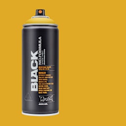 Montana Black Spray Paint - Indian, 400 ml can with swatch
