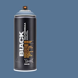 Montana Black Spray Paint - Marlin, 400 ml can with swatch