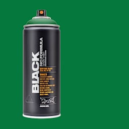 Montana Black Spray Paint - Plant, 400 ml can with swatch