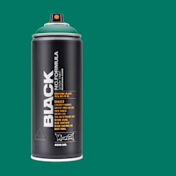 Montana Black Spray Paint - Copper Green, 400 ml can with swatch