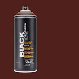 Montana Black Spray Paint - Mud, 400 ml can with swatch