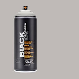 Montana Black Spray Paint - Mouse, 400 ml can with swatch